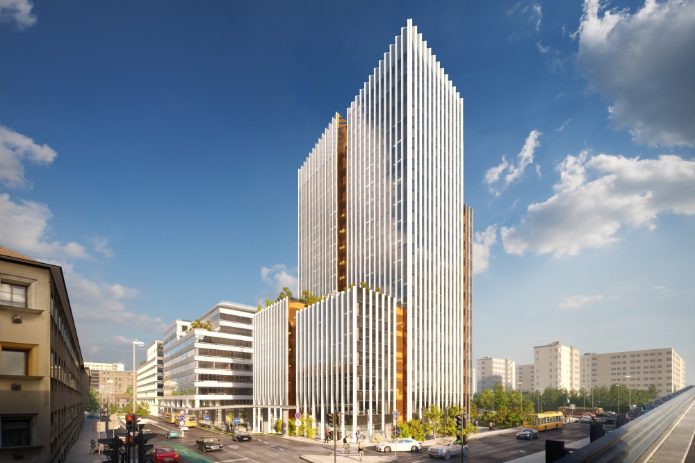 Agora Budapest épület komplexum, irodaházak és kikapcsolódási lehetőségek. 